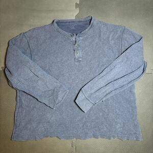 Sonoma Life + Style Thermal Shirt Mens Extra Large Navy Waffle Knit Long Sleeve